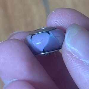 Pandora ALE 925 Purple Faceted Murano Glass Charm Bead